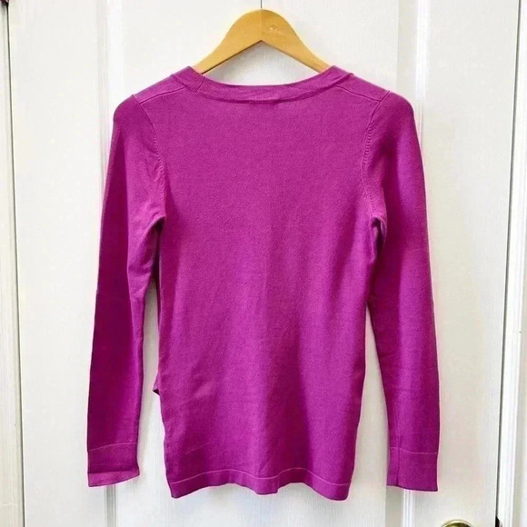 Ricki’s Wrap Front Sweater Deep V Neck Thin Knit Stretch Fit Fuschia Pink XS - Picture 4 of 15